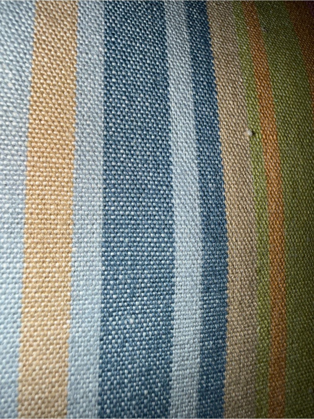 Longaberger Homestead Legacy Striped Canvas Tote Bag Brown Trim Pastel Shoulder - Picture 11 of 15